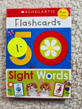 Scholastic Flashcards 50 Sight Words Wipe Clean Early Learners Multicolor Boxed